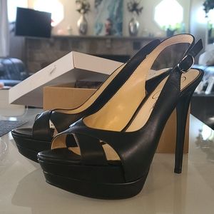 Jessica Simpson platform slingback stilletos